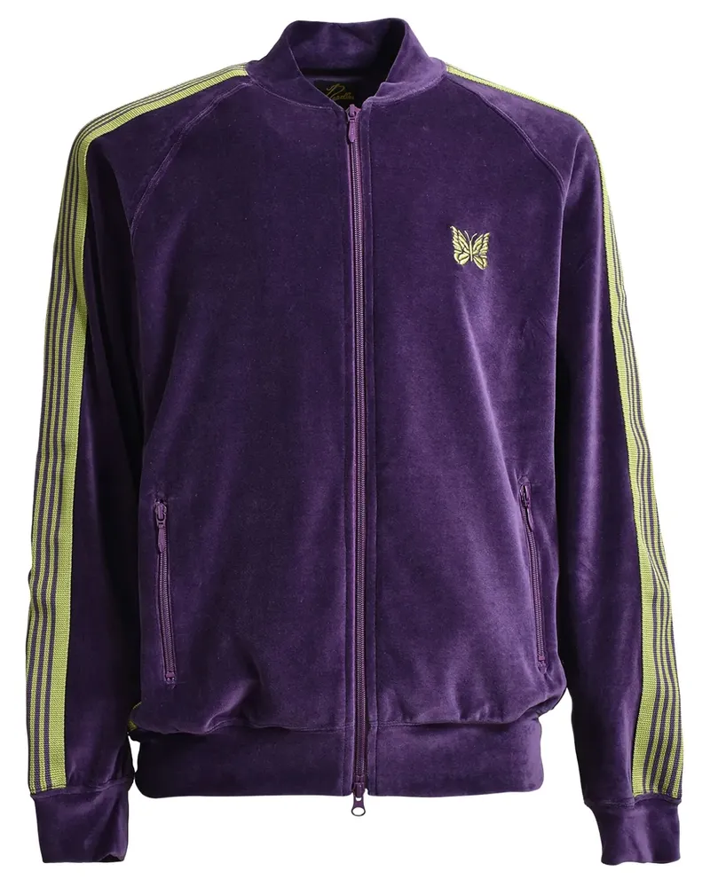 NEEDLES Velours-Sportjacke mit Seitenstreifen - Violett Violett