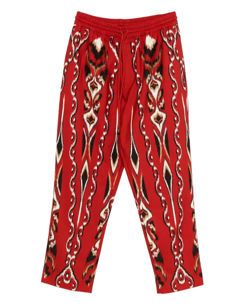 FARM Rio drawstring-waist patterned trousers - Rot Rot