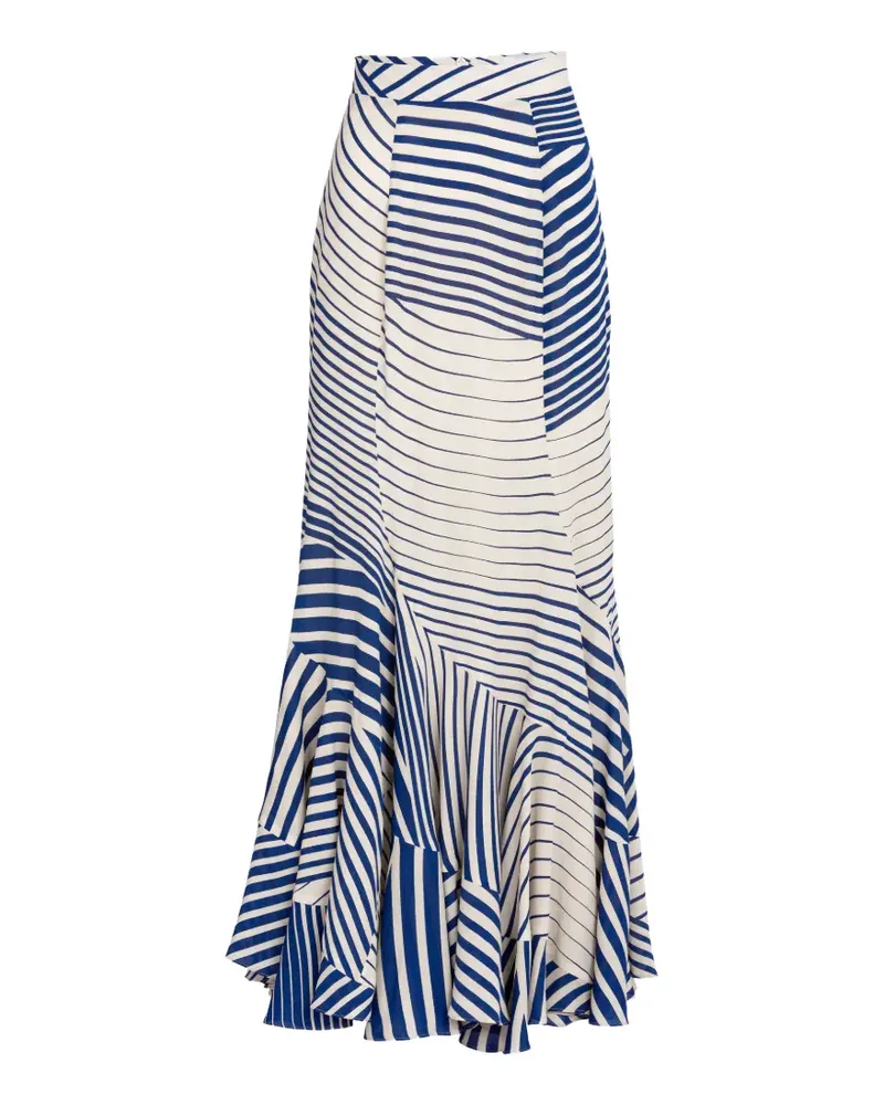Silvia Tcherassi Florina stripe-pattern maxi skirt - Blau Blau