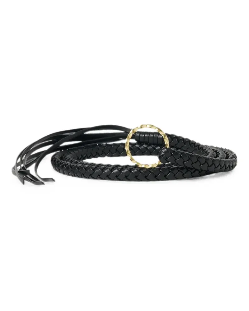 Taiga Takahashi Infinite Circle braided leather belt - Schwarz Schwarz