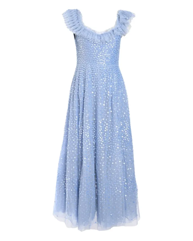 Needle & Thread Scatter Dot Midikleid - Blau Blau