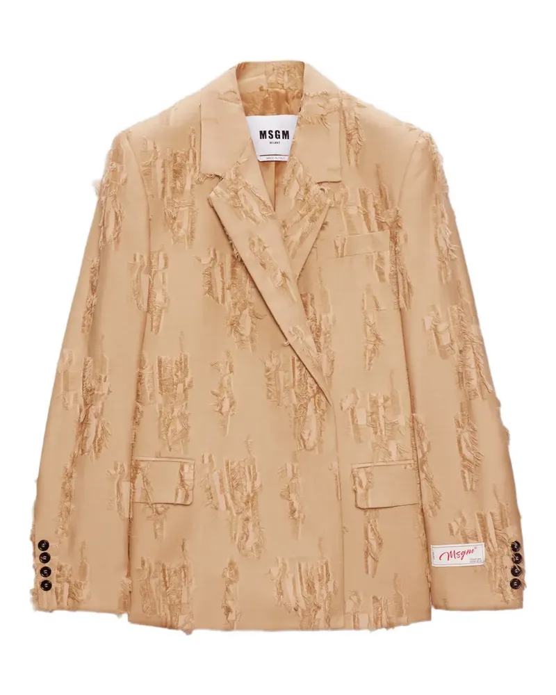 MSGM Ungesäumter Blazer mit Rüschen - Nude Nude