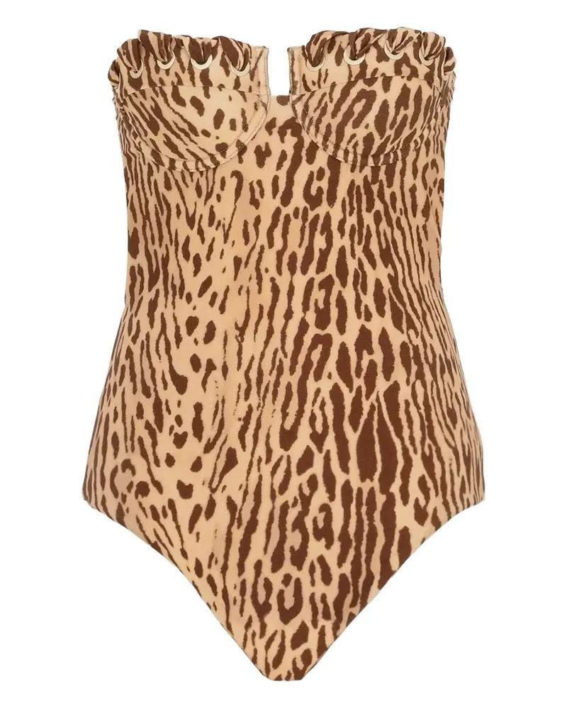 Zimmermann Badeanzug mit Leoparden-Print - TAN LEOPARD Tan