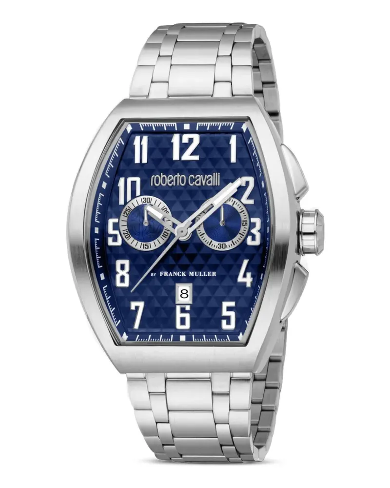 Roberto Cavalli 43mm Chronograph-Armbanduhr mit Tonneau-Gehäuse - Blau Blau