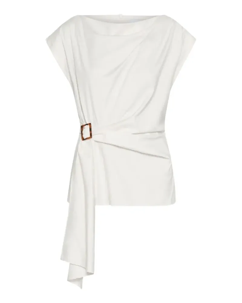 MARELLA buckle-detail draped top - Nude Nude