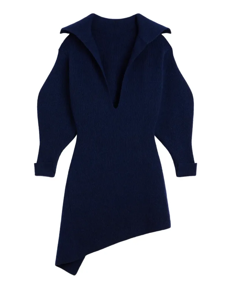 Givenchy Geripptes Kleid mit asymmetrischem Saum - Blau Blau