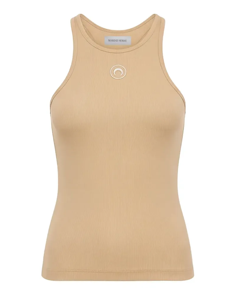 Marine Serre moon logo ribbed tank top - Nude Nude