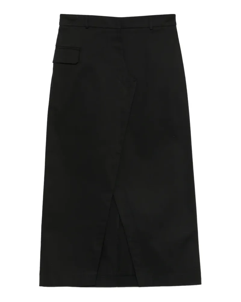 Liviana Conti pocket front-slit midi skirt - Schwarz Schwarz