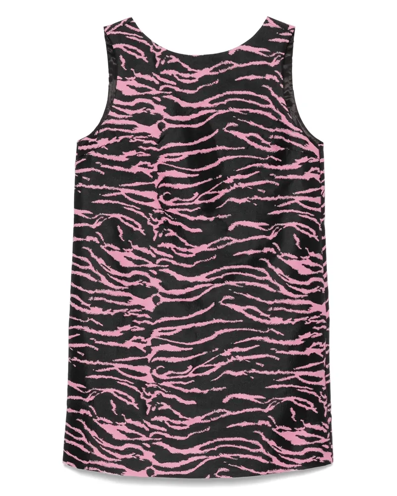Baum und Pferdgarten Minikleid mit Zebra-Print - Schwarz Schwarz