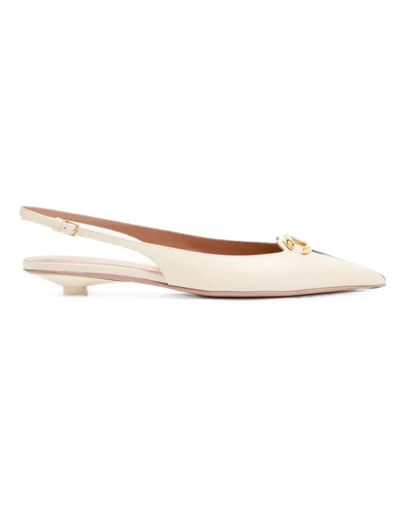 Valentino Garavani VLogo The Bold Edition calfskin slingback ballerina - Nude Nude
