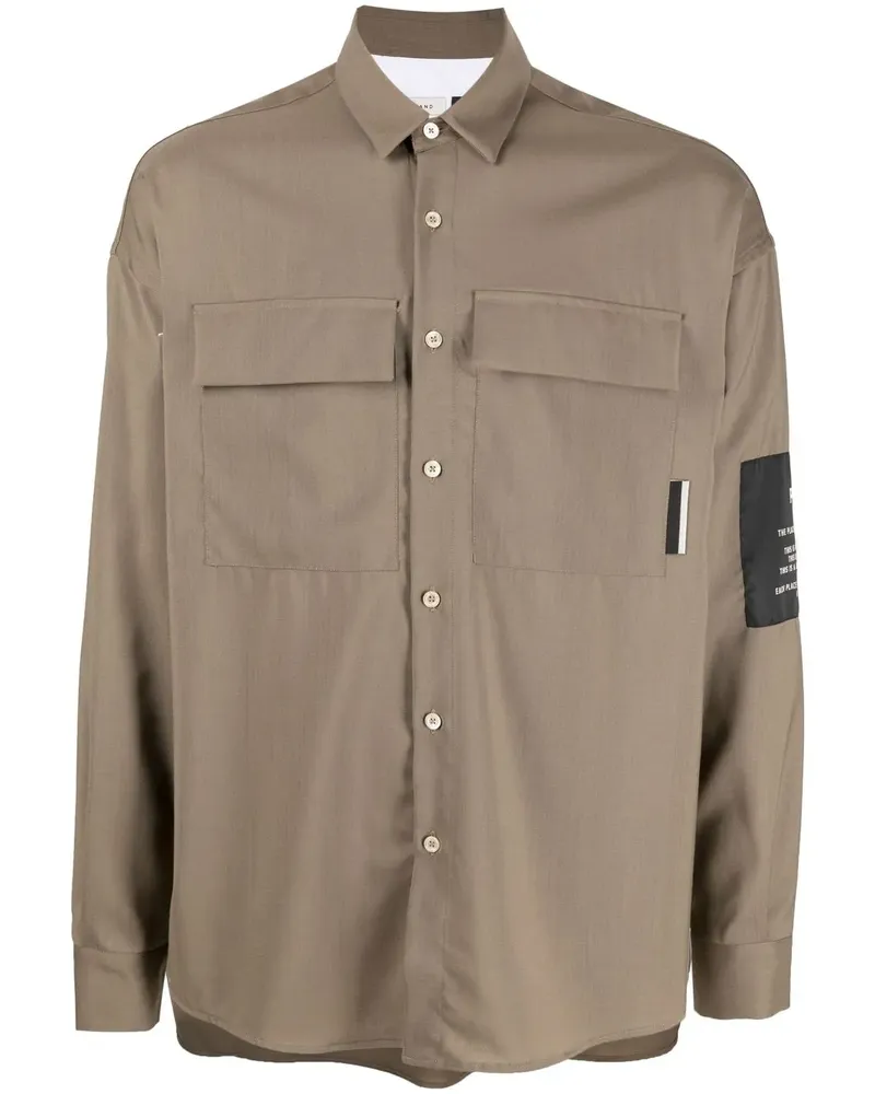 Low Brand Hemd mit Logo-Patch - Grün Grün