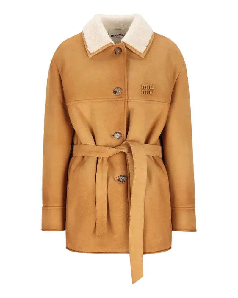 Miu Miu shearling jacket - Nude Nude