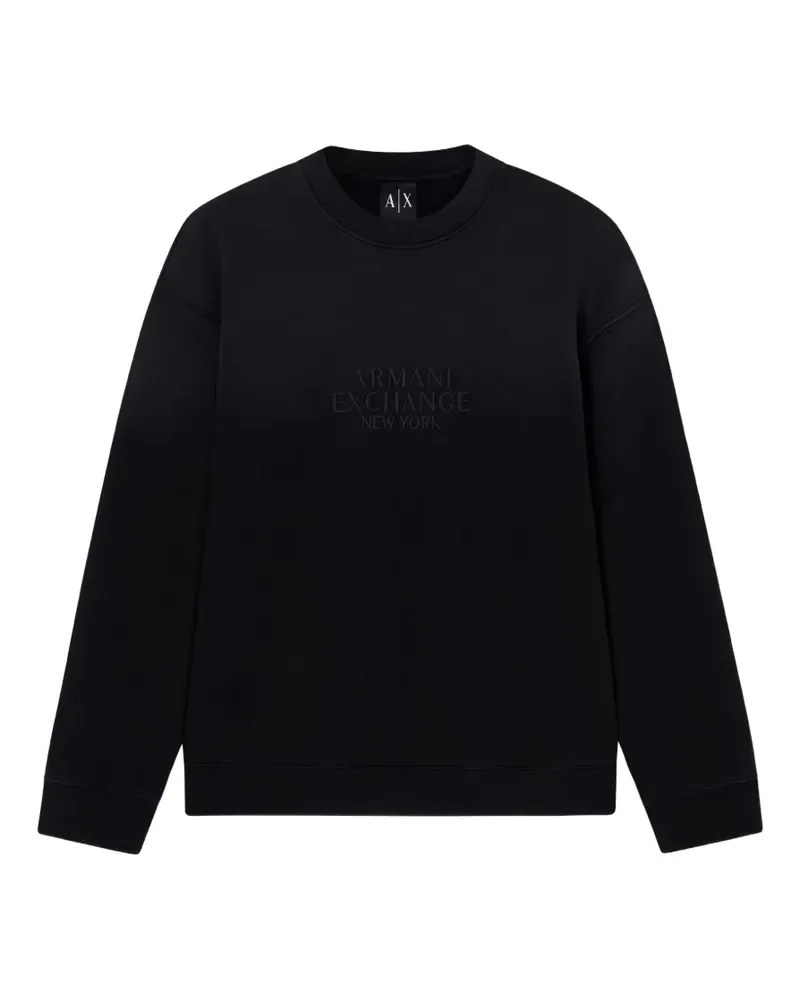 Armani Exchange Pullover mit Logo-Stickerei - Schwarz Schwarz