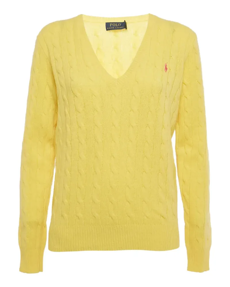 Ralph Lauren cable-knit logo-embroidery sweater - Gelb Gelb