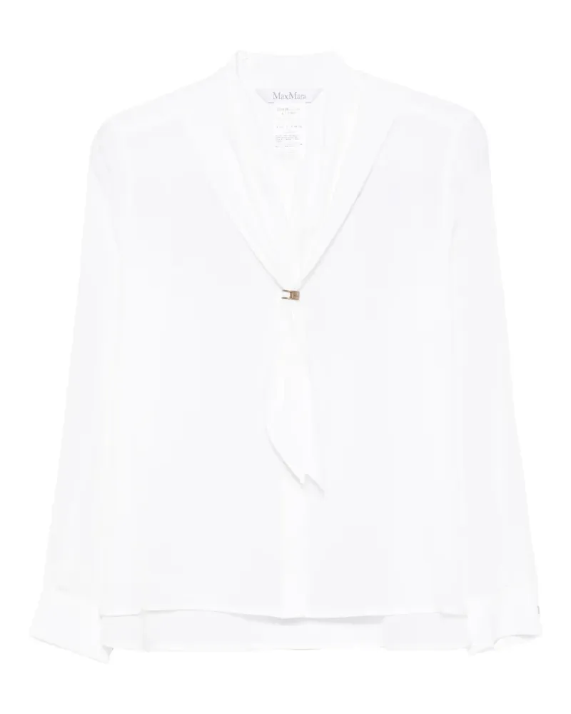 Max Mara tie-neck long-sleeve shirt - Weiß Weiß
