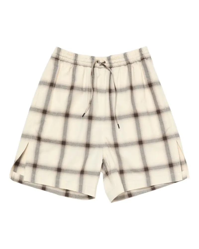 Acne Studios Karierte Shorts mit Kordelzug - Nude Nude
