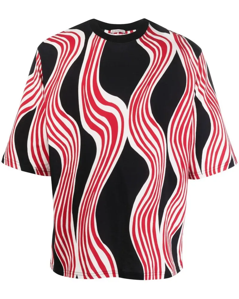 Moncler T-Shirt mit abstraktem Print - Schwarz Schwarz