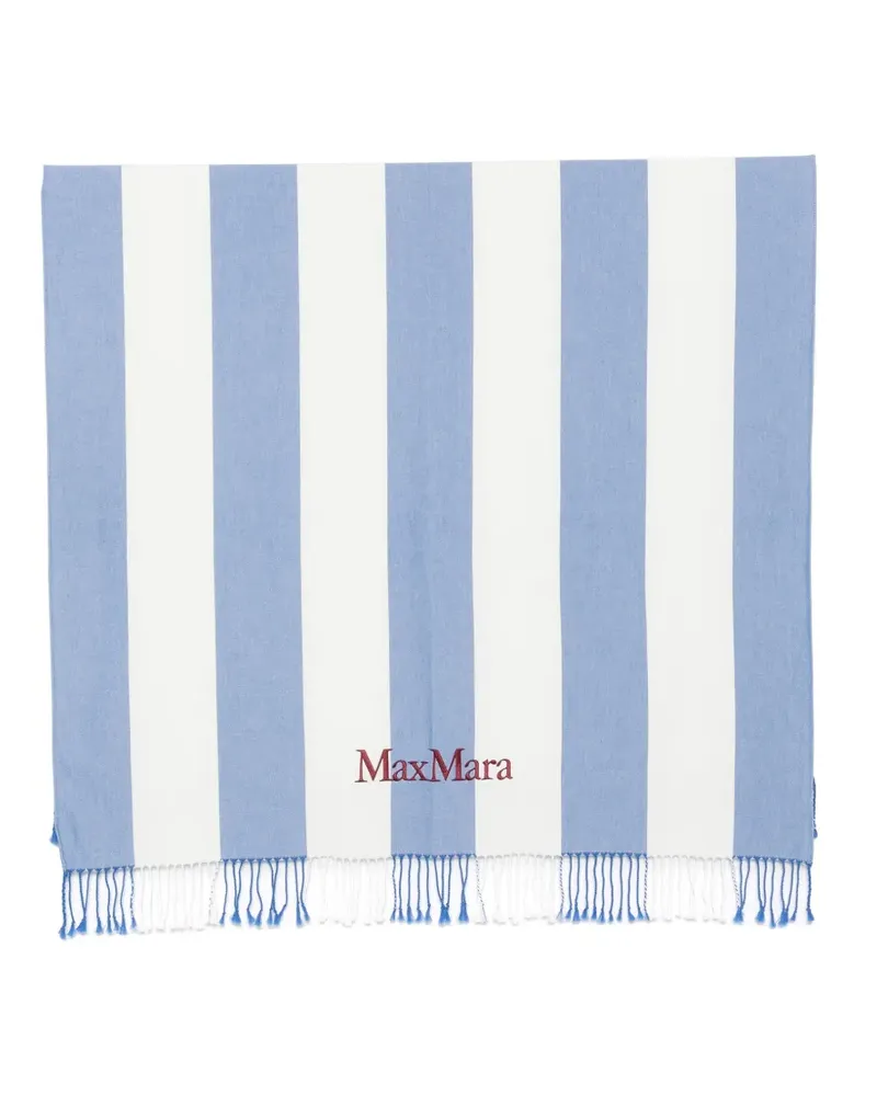 Max Mara striped fringed beach towel - Blau Blau