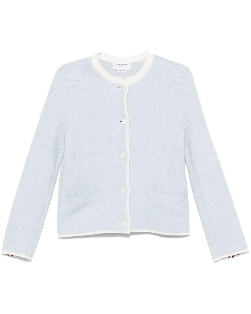 Thom Browne Jacke in Wabenstrick - Blau Blau
