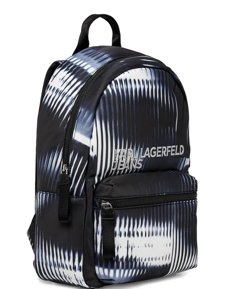 Karl Lagerfeld Gestreifter Rucksack - Schwarz Schwarz
