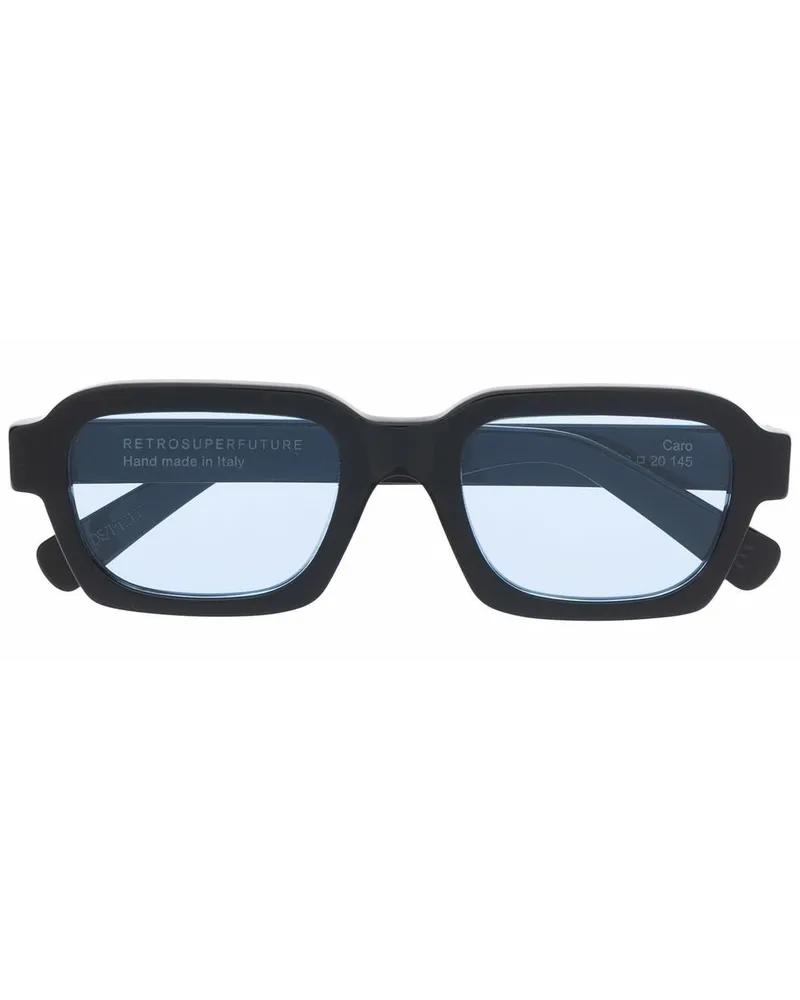 RETROSUPERFUTURE Eckige Caro Sonnenbrille - Schwarz Schwarz