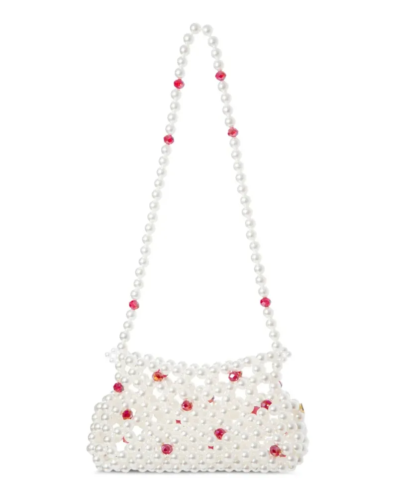 0711 Lucy Mini-Tasche mit Perlen - Nude Nude