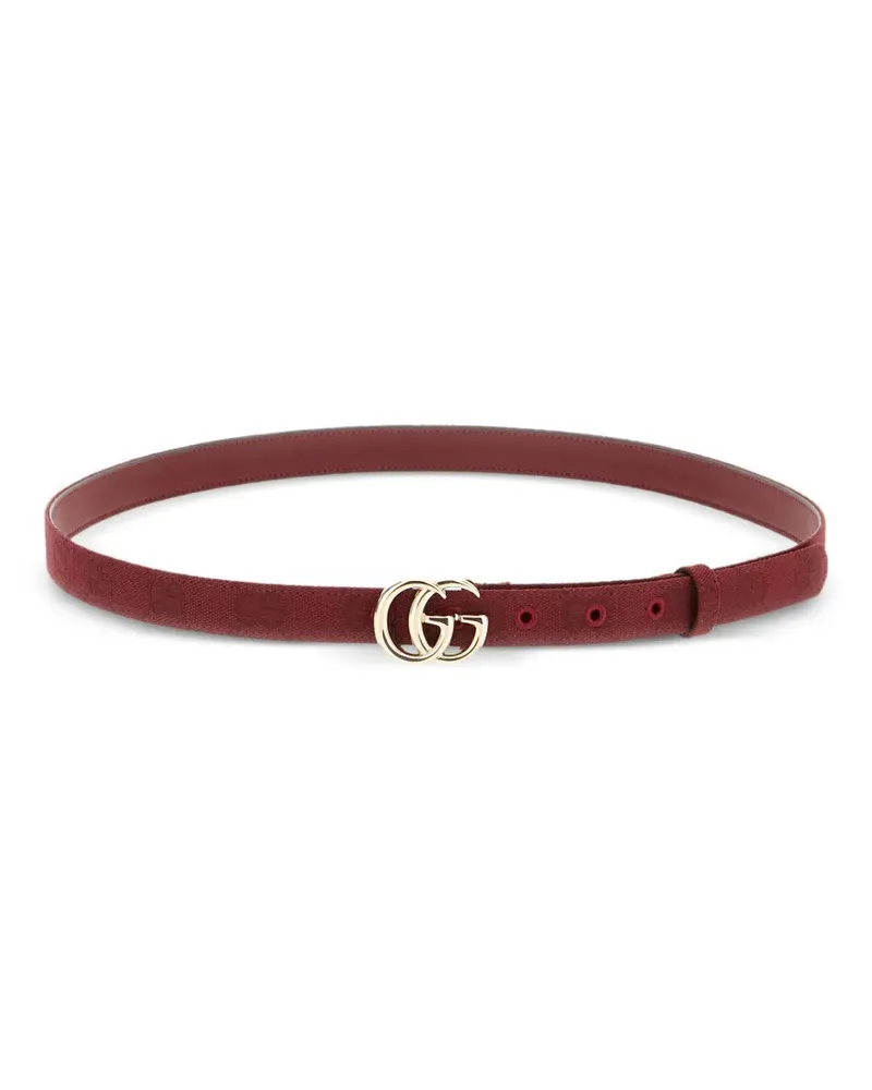 Gucci Schmaler Gürtel mit GG Marmont - Rot Rot