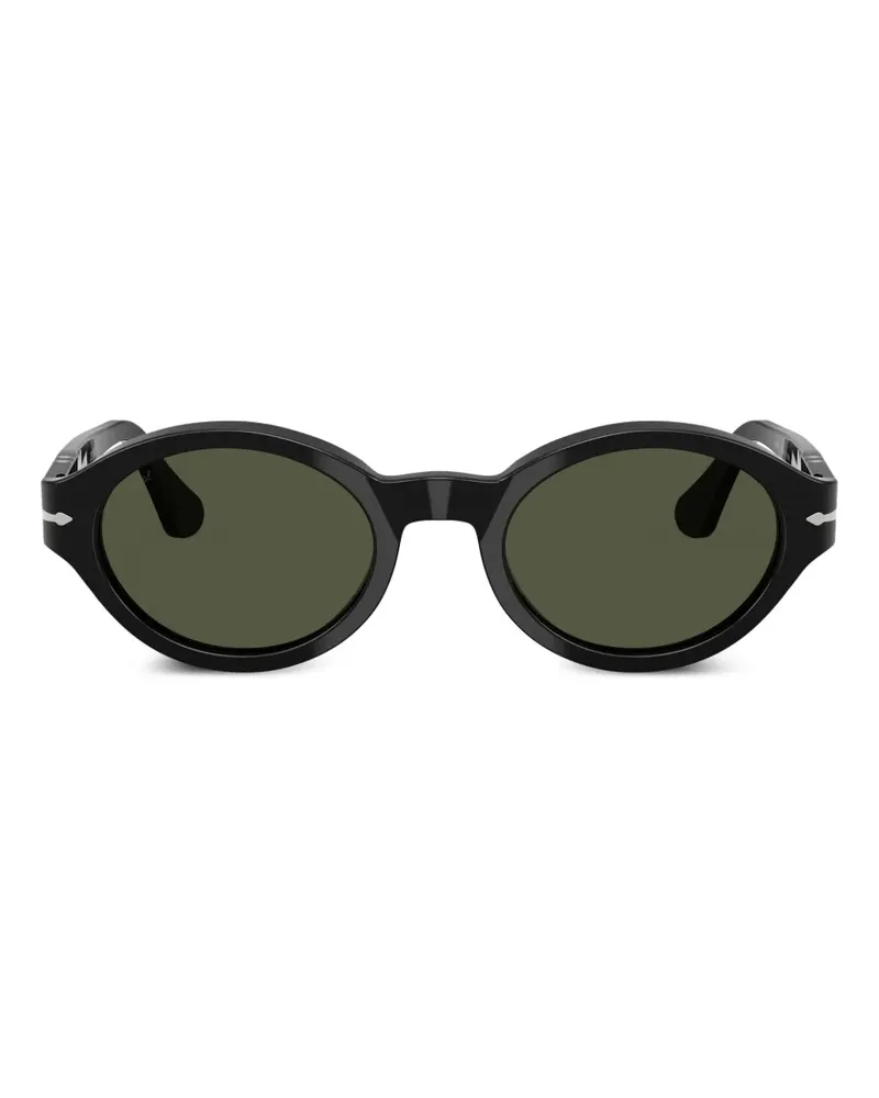 Persol Sonnenbrille mit ovalem Gestell - Schwarz Schwarz