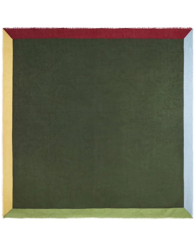 Etro Jacquard-Schal mit Fransen - Grün Grün