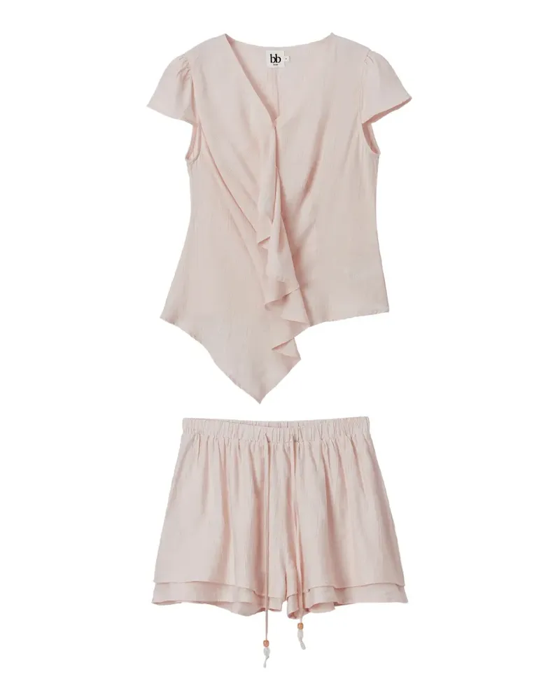 b+ab ruffled-detail short set - Rosa Rosa