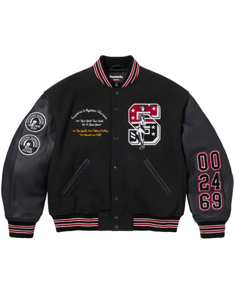 Supreme Being Hysteric Glamour "Black" Collegejacke - Schwarz Schwarz