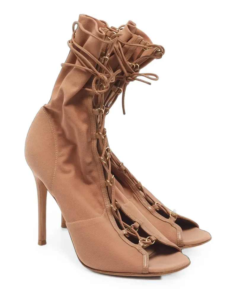 Gianvito Rossi Stevie lace-up ankle boots - Nude Nude