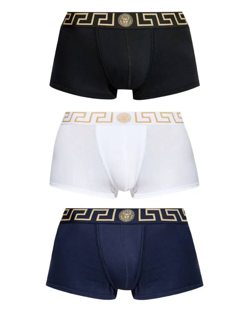 Versace Boxershorts mit Greca-Bund (3er-Set) - Weiß Weiß