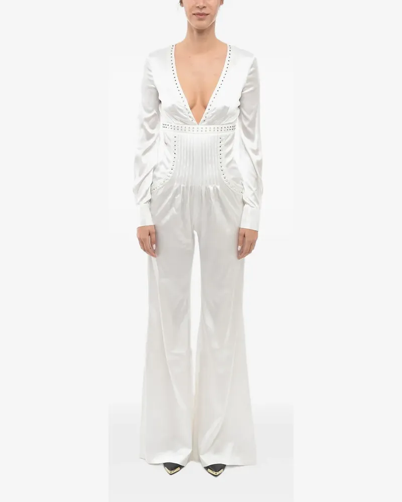 Philipp Plein Jumpsuit mit Nieten - Weiß Weiß