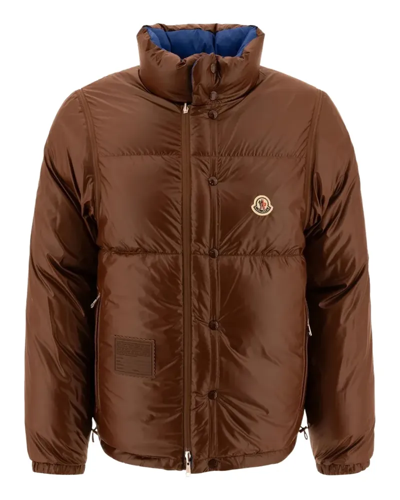 Moncler monogram reversible puffer jacket - Blau Blau