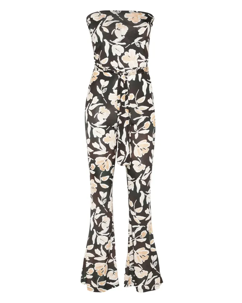 Patrizia Pepe Jumpsuit mit Blumen-Print - Schwarz Schwarz