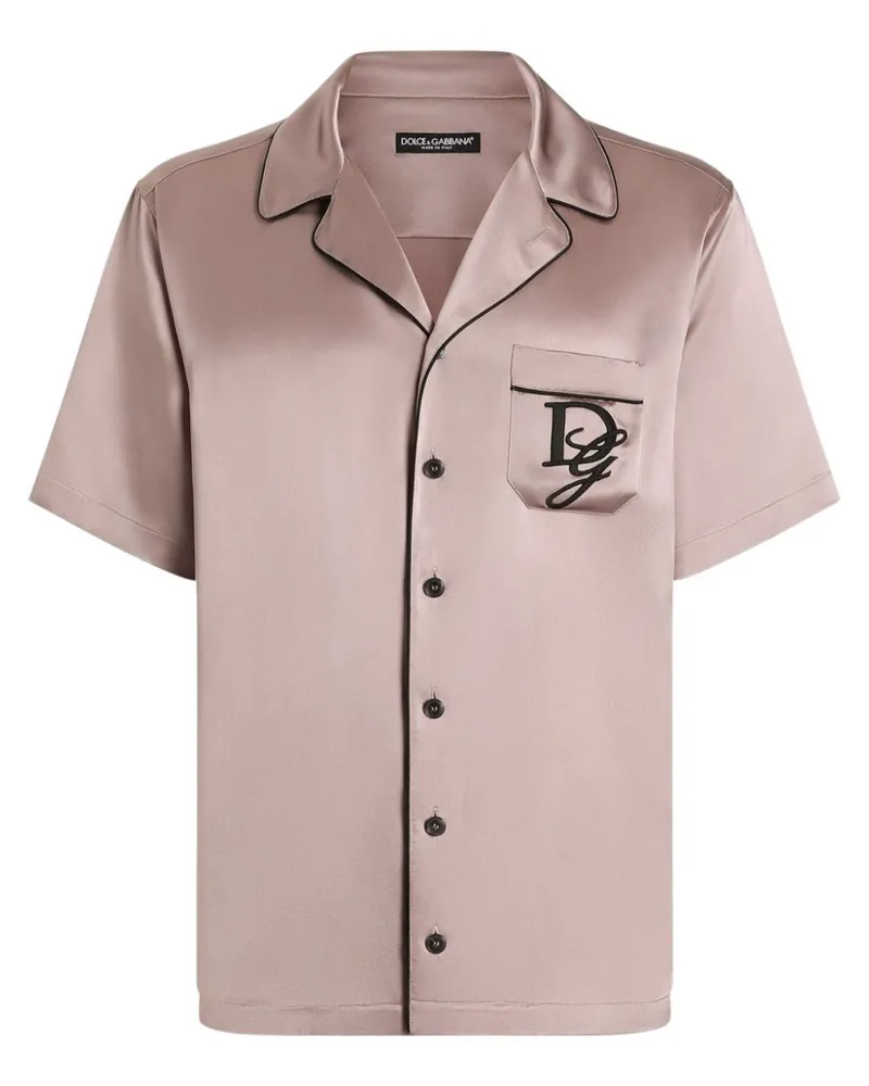 Dolce & Gabbana Hemd mit Logo-Stickerei - Rosa Rosa