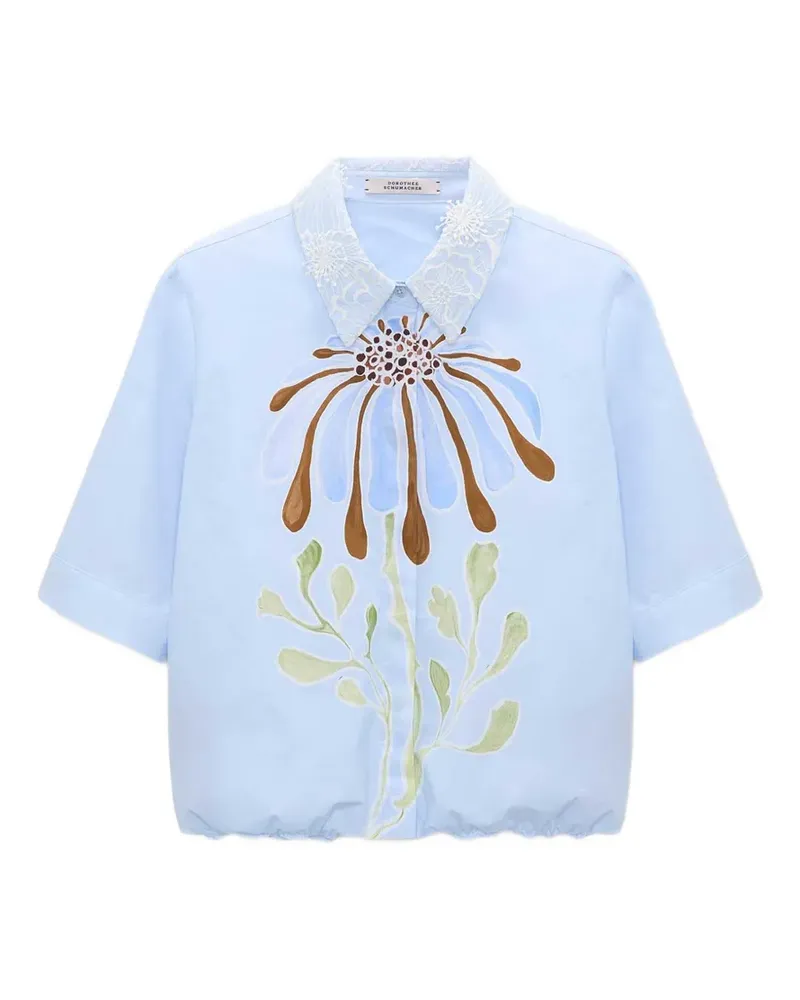 Dorothee Schumacher floral-print lace-detail shirt - Blau Blau