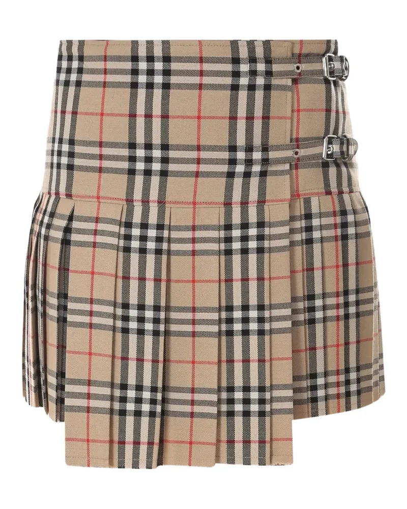 Burberry checked-pattern pleated mini skirt - Nude Nude