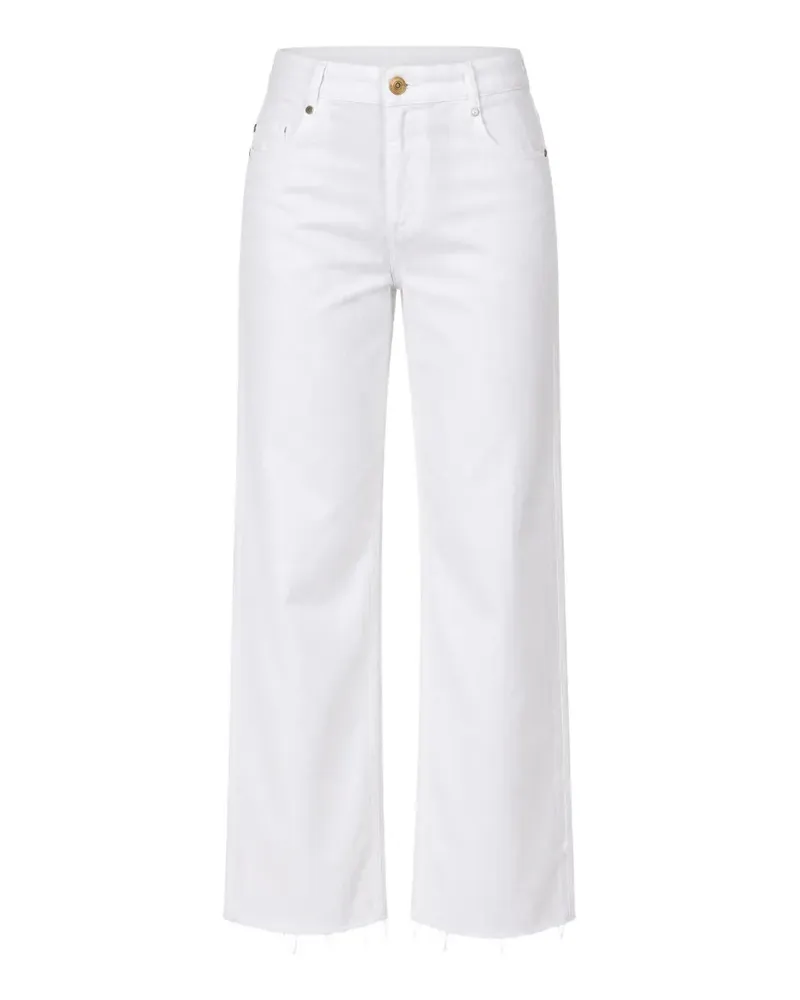 Gaëlle Bonheur Ungesäumte Jeans mit Strass - Weiß Weiß