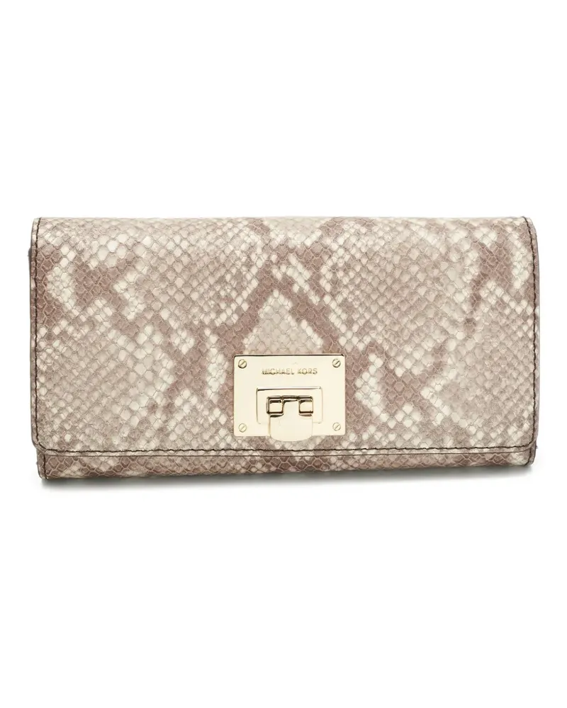 Michael Kors python-embossed leather wallet - Nude Nude