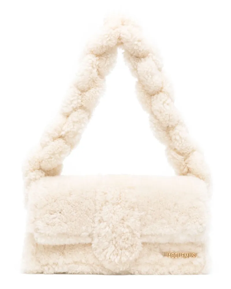Jacquemus Le Bambidou Schultertasche aus Shearling - Weiß Weiß