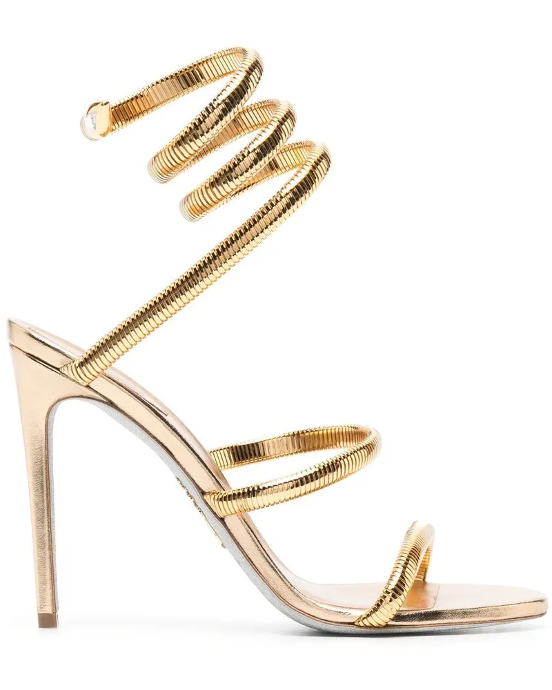 René Caovilla Sandalen mit Wickelriemen 105mm - Gold Gold