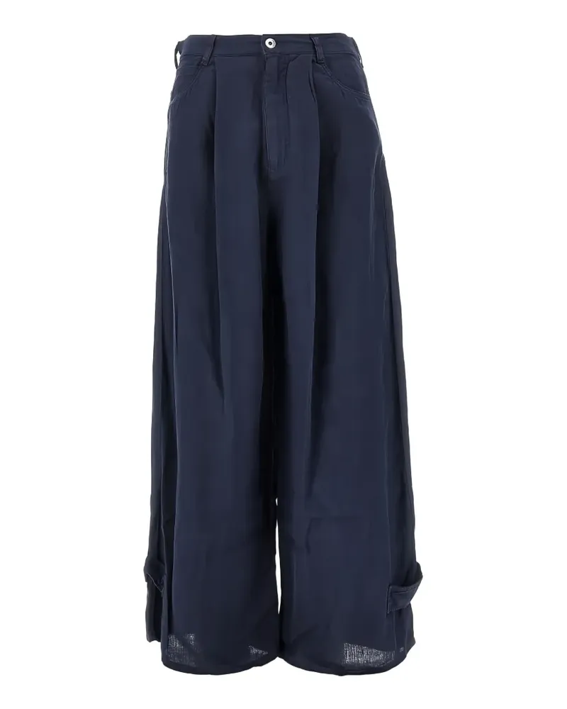 Emporio Armani pleated linen trousers - Blau Blau