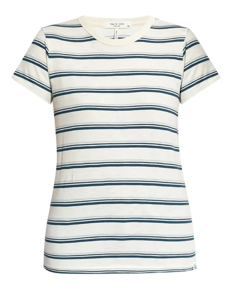 Rag & Bone Gestreiftes T-Shirt - Weiß Weiß