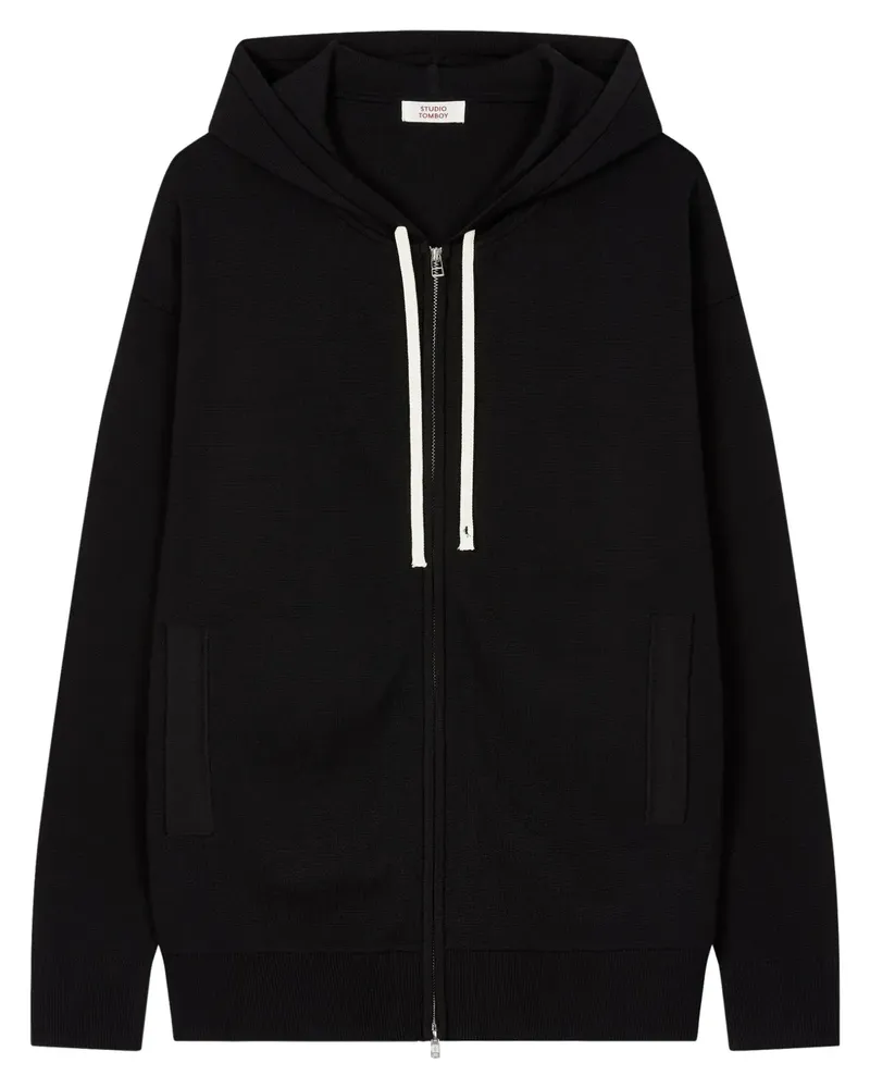 STUDIO TOMBOY Kapuzenjacke mit Reißverschluss - Schwarz Schwarz