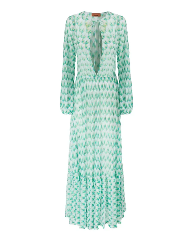 Missoni V-neck patterned beach dress - Grün Grün
