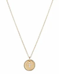 David Yurman 18kt T Initial Charm Gelbgoldhalskette Gold