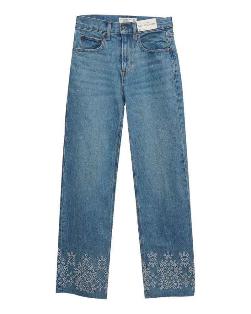 Abercrombie & Fitch 90 Relaxed Jeans mit Stickerei - Blau Blau
