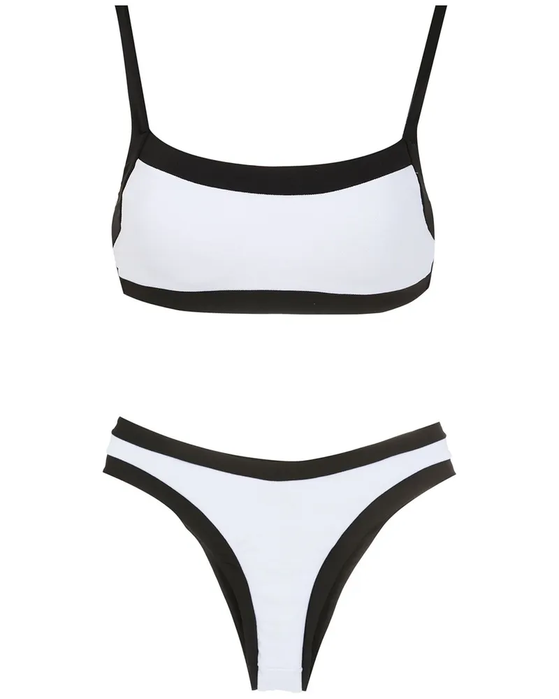 Amir Slama Zweifarbiger Bikini - Schwarz Schwarz